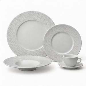 ชุดอาหารค่ำเซรามิค<span class=keywords><strong>ล</strong></span>ายไม้ HARVIT Classic / ชุดอาหารค่ำสำหรับงานเลี้ยง 16 ชิ้น <span class=keywords><strong>สี</strong></span>เทา / ชุดอาหารค่ำลายนูนสีขาว - Product Image 3