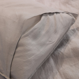 Qin Yue Gray Linen Cotton <b>Bedding</b> <b>Set</b> 3 Pcs Twin Full Queen King Plain Dyed Reactive Printing Home Use - Product Image 3