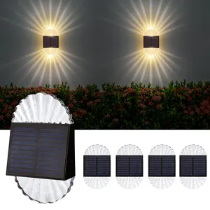 Lâmpada de parede para exterior, decoração de jardim à prova d'água, luz noturna solar para casa, LED