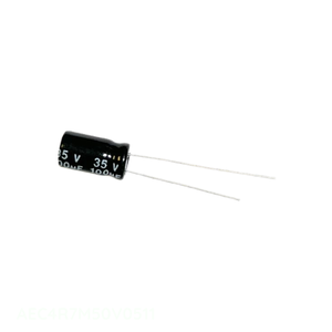 ตัวเก็บประจุแบบ Through Hole รุ่น AEC4R7M50V0511 ความจุ 4.7 ไมโครฟารัด ชนิดอลูมิเนียม 4.7UF 20% 50V แบบขาเสียบ - Product Image 1