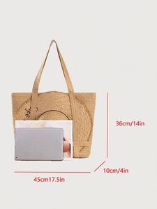 Women's Holiday Style Straw Woven Bag with Zipper Closure New Arrival Straw <b>Hats</b> - Product Image 2