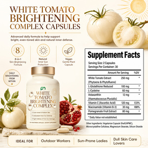 Complément alimentaire végétarien certifié Halal GMP OEM, capsules éclaircissantes à la tomate blanche, soin de la peau, antioxydant - Product Image 2