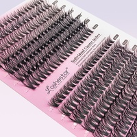 Lashestar Cils en Grappes DIY Marque Privée, Bande Ultra-Fine, Kit d'Extension à Segments Pré-Découpés, Grappes de Cils 3D Volumineuses