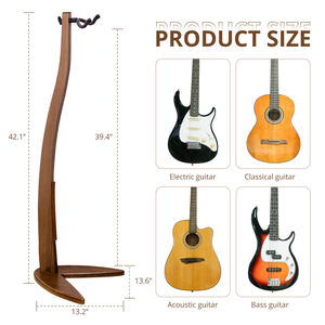 DEDO Portable <strong>Wholesale</strong> <strong>Musical</strong> <strong>Instrument</strong> Accessories Height Customized Professional Durable Wood Guitar Stand Polished Finish - Product Image 2