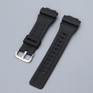 Bracelet de montre en caoutchouc de remplacement Upro, couleur unie, avec extrémité convexe, boucle à ardillon de 18 mm pour montre Casio AQS810 W-735 AEQ110 - Product Image 5