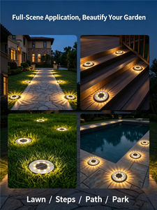 Lampes solaires encastrées en acier inoxydable, étanches, LED, pour jardin, pelouse, allée, entrée de garage - Product Image 5