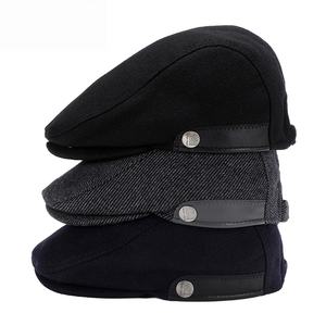 Vente en gros Casquette plate doublée matelassée personnalisée pour hommes Casquettes à oreillettes invisibles Couvre-<span class=keywords><strong>oreille</strong></span> chaud Béret Gavroche Chapeaux Gatsby Chevrons - Product Image 1