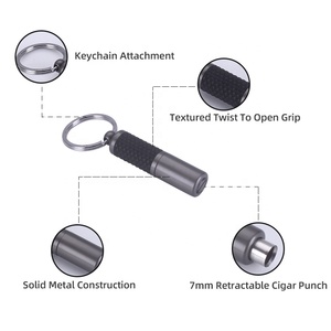De corte de tabaco accesorios puro golpe Color Mini cortador de puros perforadora Zigarrenlocher puro taladro llavero - Product Image 5