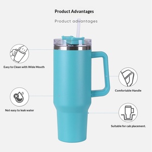 Gobelet isotherme en acier inoxydable de 40 oz avec couvercle anti-fuite pour boissons chaudes/froides - Utilisation portable en véhicule - Product Image 4