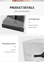 Ventilateur holographique 3D de bureau en acrylique transparent avec LED, affichage holographique transparent, contrôlé par application USB/Wi-Fi pour la promotion en magasin/vente au détail