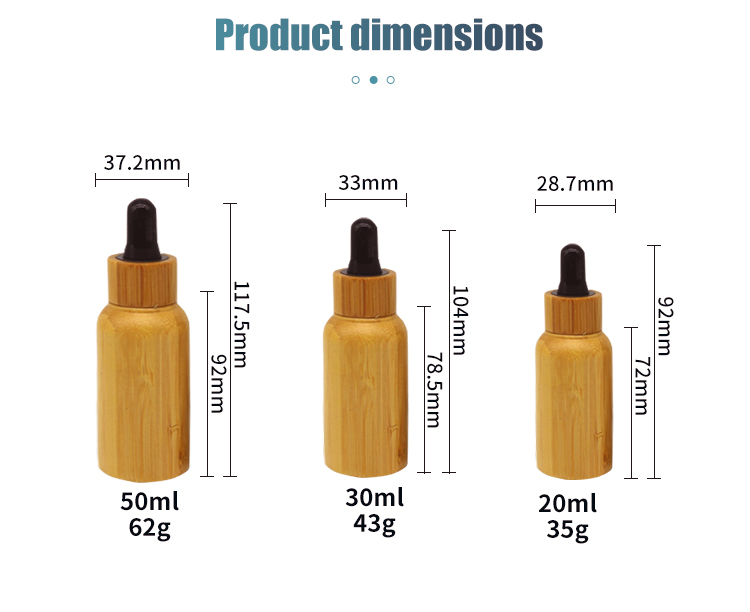 Hanya Boston Dropper Bottles 30ml 50ml 100ml Bamboo Essential Oil Bottle