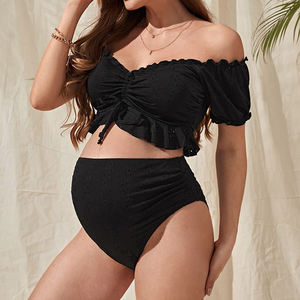Bikini <span class=keywords><strong>de</strong></span> maternité deux pièces à manches courtes pour femmes enceintes d'été - Product Image 6