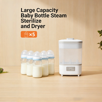 Stérilisateur de biberons portable électrique entièrement automatique sans BPA 800W, stérilisateur-sécheur multifonction 4-en-1