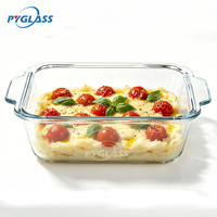 Pyglass Glass Baking Dish Rectangular Glass Baking Pan Loyang Kaca Persegi Panjang untuk Lasagna, Sisa Makanan, Memasak, Dapur, Dapat Digunakan dari Kulkas ke Oven.