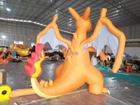 Décoration d'événements, personnage de dessin animé gonflable, modèle Charizard, dragon de feu gonflable pour la publicité