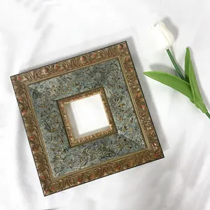 Hot Selling Wholesale Solid Wood Photo Frame Retro Green Art Picture Frame For Home Wall Decor
