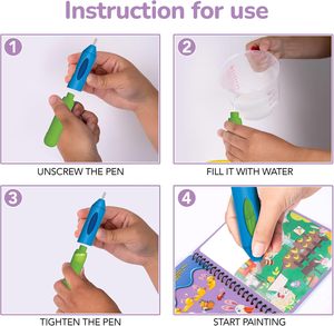 Ensemble de 4 livres de peinture à l'eau réutilisables, stylo sans bavure pour les tout-petits de 1 à 3 ans, dessin - Product Image 5