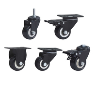 Offre Spéciale plaque pivotante roulette noir meubles industriels roue Pvc roulettes pour meubles pivotant avec frein