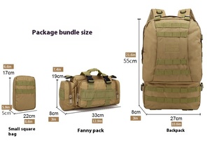 Coyote Pattern Gran capacidad Marco de hierro Molle Nylon Deportes para acampar al aire libre Senderismo Fábrica al por mayor 56L Mochila táctica - Product Image 4