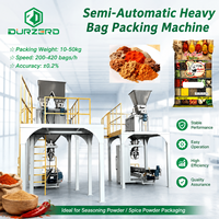 Machine d'emballage semi-automatique pour sacs lourds de poudre d'assaisonnement 10-50 kg, ligne d'emballage anti-poussière pour épices alimentaires