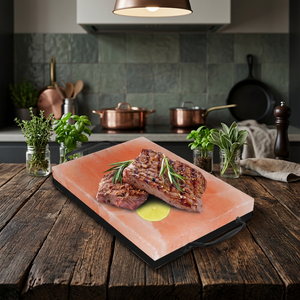 Meilleures ventes : Pierre de sel de l'Himalaya solide, naturelle et raffinée, en forme de dalle de cuisson, avec dalles de cristal sculptées, emballage en boîte premium - Product Image 1