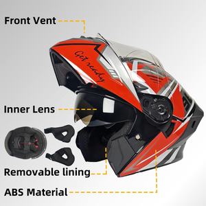 Nouveau casque de sécurité pour moto AXK ABS - Conception rabattable, doublure en coton amovible, double visière, toutes saisons, taille unique, boîte incluse - Product Image 3