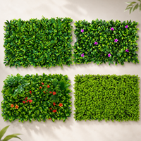 Mur végétal artificiel en plastique anti-UV de haute qualité YM, décoration de fond en herbe verte artificielle pour l'intérieur et l'extérieur