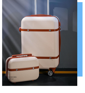 Vintage Retro <strong>Luggage</strong> Universal Wheels 20'' 22'' 24'' 26'' Password Lock Suitcase for Student with Mini Cosmetic Makeup <strong>Luggage</strong> - Product Image 5