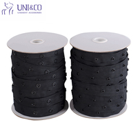 Kancing Tekan Plastik Nylon Garis Ganda Warna Hitam Putih dan Berwarna-warni untuk Jahit Pakaian Bayi Grosir Kustom