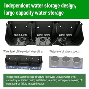 <span class=keywords><strong>Naturix</strong></span>-Maceta de jardín vertical de autorriego, maceta de plástico colgante, para el hogar, macetas verticales montadas en la pared - Product Image 3