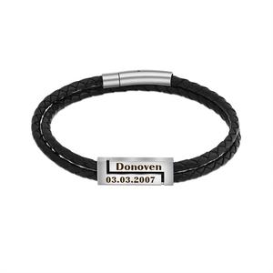 Vente <span class=keywords><strong>En</strong></span> gros <span class=keywords><strong>Bracelet</strong></span> <span class=keywords><strong>En</strong></span> Acier Inoxydable 2022, <span class=keywords><strong>Bracelet</strong></span> <span class=keywords><strong>En</strong></span> cuir Double couche personnalisé pour hommes - Product Image 5