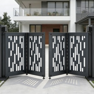 Top-Selling Motorized Automatic <b>Folding</b> Swing Aluminum Driveway Gate Eco-Friendly Durable Modern Design Villa Courtyard Entry - Product Image 1