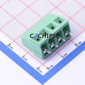 DB128V-5.08-4P-GN-S Screw Terminal Block Through hole Component (THT),P=5.08mm Connector 1x4P 5.08mm Green Through Hole - Product Image 1