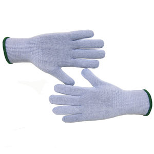 Eldiven tedarikçisi dize iplikler örgü örgü kış iş eldivenleri beyaz pamuk Polyester dize örgü Ultralight çalışma eldiven - Product Image 1