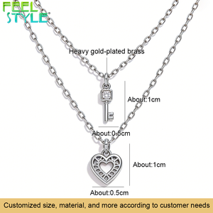 Collier personnalisé en acier inoxydable 316, chaîne à maillons ovales épaisse plaquée or PVD, pendentif cœur gravé avec zircon - Product Image 5