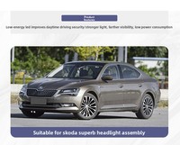 Phare LED pour Skoda Superb 2018-2020, mise à niveau 6000K 10000 Lumens 50W, nouveau phare avant, accessoires de voiture