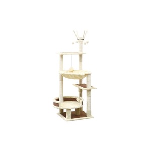 Árbol para gatos de 110 cm, diseño moderno con poste rascador de sisal y juguete de bola para gatos, estructura de juego duradera para todas las estaciones. - Product Image 3