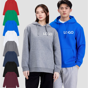 2025 Wholesale Cotton Work <strong>Hoodie</strong> 350 Gsm Customization Unisex <strong>Zip</strong> up Solid Color Blank Logo Printed <strong>Hoodie</strong> - Product Image 2