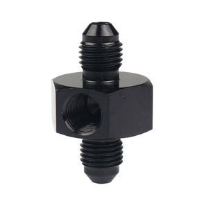 Nouvel adaptateur de raccordement pour manomètre de pression de carburant AN4 mâle, union hexagonale 1/8 NPT, port latéral, aluminium noir/bleu, ajustement universel - Product Image 2