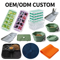 Moule à glaçons en silicone à ondulations personnalisées avec couvercle, grand moule à glaçons pour cocktails, blocs de glace sculpturaux faciles à démouler pour les boissons de fête
