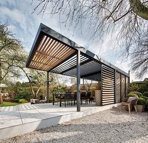 Pérgola de Aluminio con Techo Ajustable Motorizado, Gazebo para Exteriores con Control Remoto a Prueba de Agua para Jardín o Patio - Product Image 1