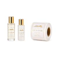 Étiquettes cosmétiques, étiquettes pour cadeaux de mariage, étiquettes pour flacons de parfum, étiquettes d'emballage en rouleau, film PET transparent, feuille d'or, autocollantes, en vrac