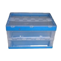 Vente en gros de caisse pliable mobile en plastique/caisse de roulement logistique conteneur à couvercle attaché