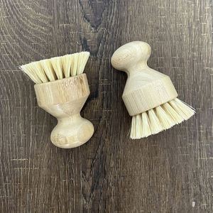 Wholesale Eco-friendly Short Handle Bamboo Palm <b>Scrub</b> <b>Brush</b> for Kitchen Sink Cleaning Dishes Pots Pans - Product Image 6