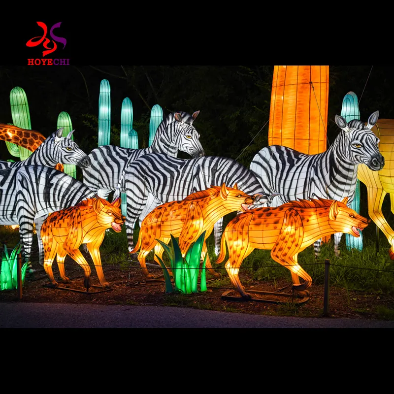 Lanterna de animais tradicional chinesa personalizada grande para decoração de feriados em parques temáticos de zoológicos, fábrica de 23 anos