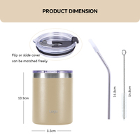 Mug Kopi 10OZ 300ML Kustom, Tumbler Vakum Dinding Ganda Stainless Steel untuk Perjalanan