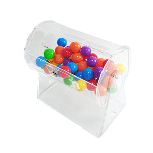 Ticket de baril de tombola Transparent Luckydraw Spinner rotatif boîte d'affichage de tirage au sort de loterie en acrylique transparent - Product Image 1