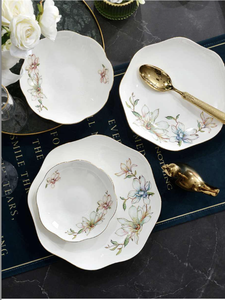 HIHUI - Juego de Vajilla de Porcelana China Estilo Pekín, Ligero, con Patrón Escénico, Acabado Esmaltado, Apto para Microondas y Congelador - Product Image 4