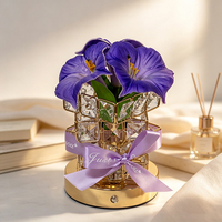 Lampe de nuit LED en cristal Morning Glory, lampe de table florale romantique pour la décoration de la maison, cadeau de mariage