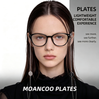 7361 Chaîne de mode unisexe assortie à des montures de lunettes œil-de-chat de luxe personnalisées en acétate texturé